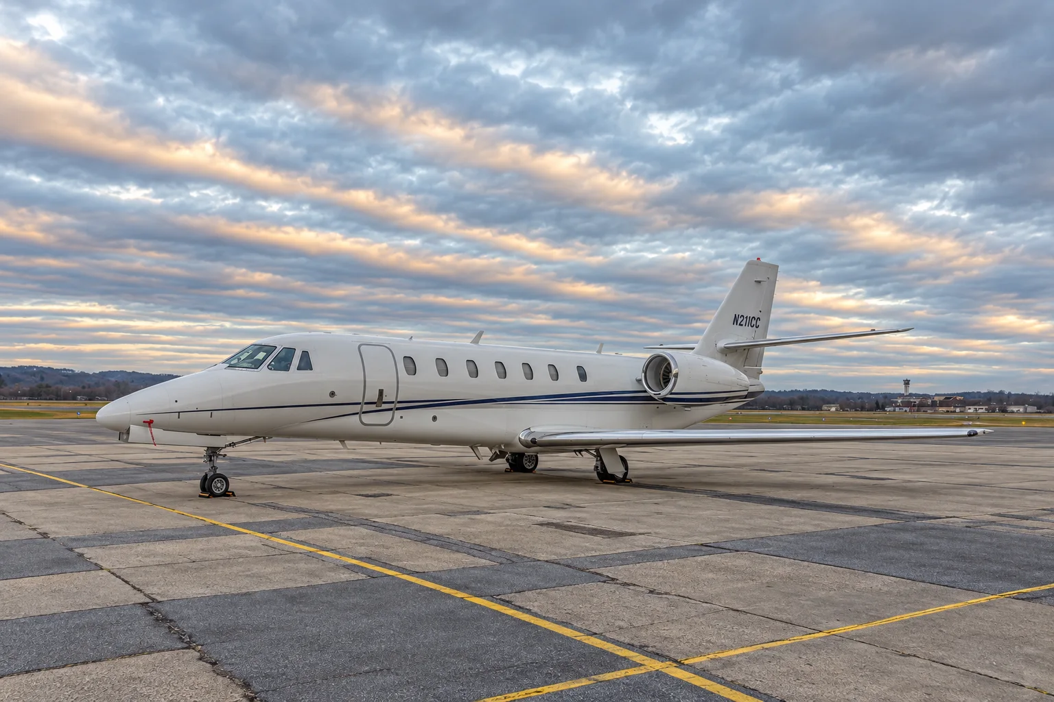 Cessna Citation Sovereign private jet on the apron