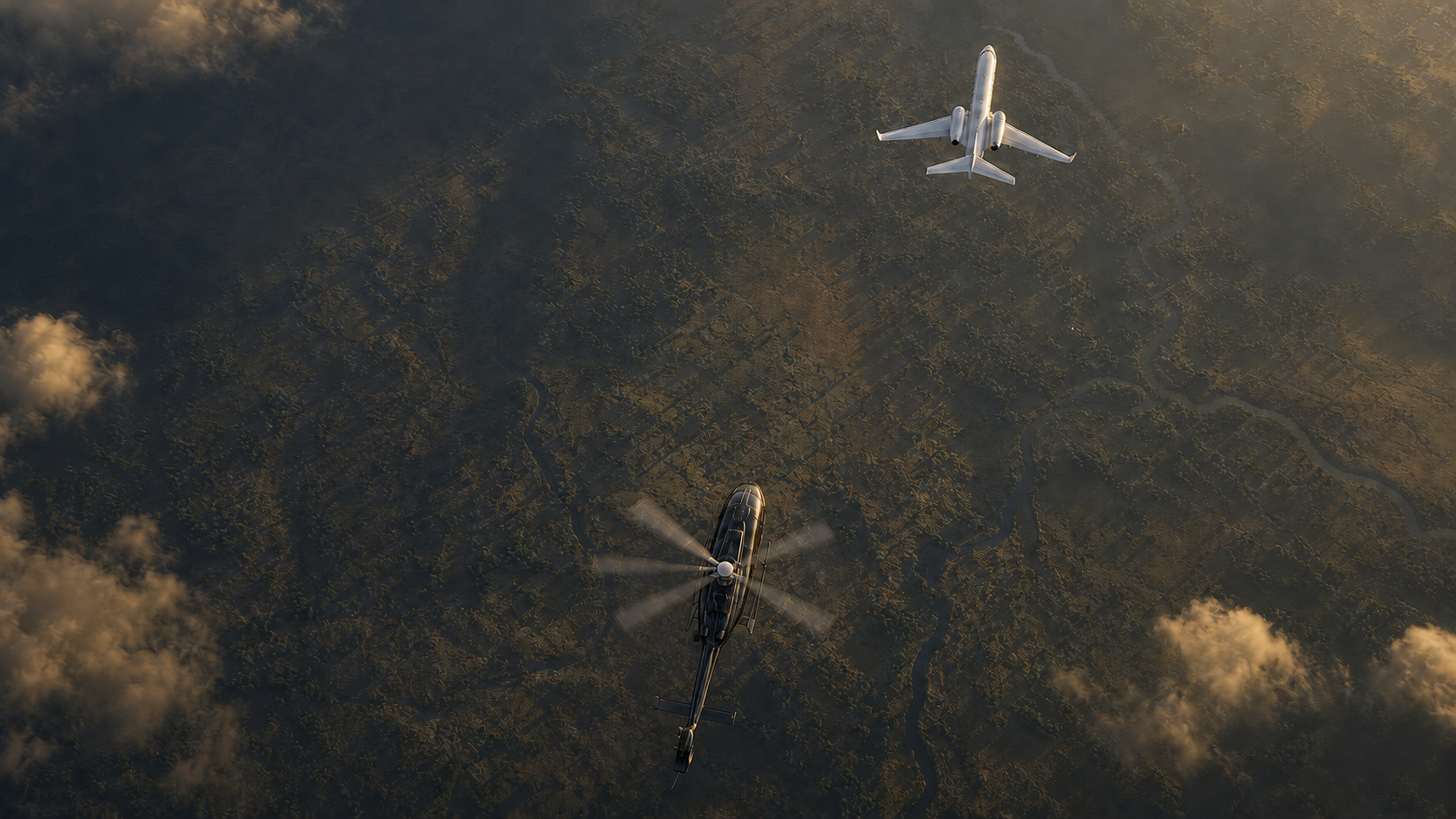Veloxair aircraft viewed from above